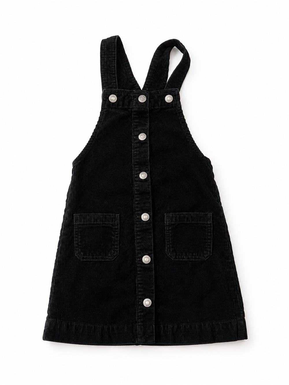 GAP Black Corduroy Button-Front Pinafore
